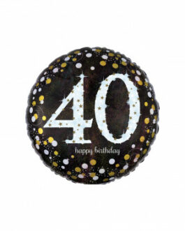 Mylar Happy Birthday 40 Anni Scintillante Tondo 18″ 1pz