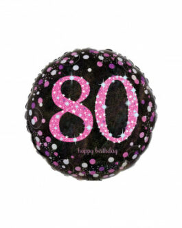 Mylar Happy Birthday 80 Pink Celebration Tondo 18″ 1pz