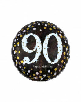 Mylar Happy Birthday 90 Anni Scintillante Tondo 18″ 1pz