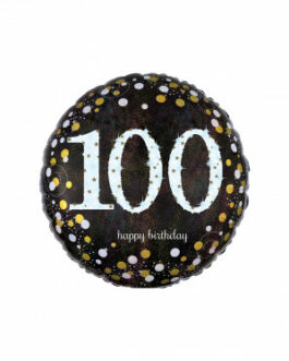 Mylar Happy Birthday 100 Anni Scintillante Tondo 18″ 1pz